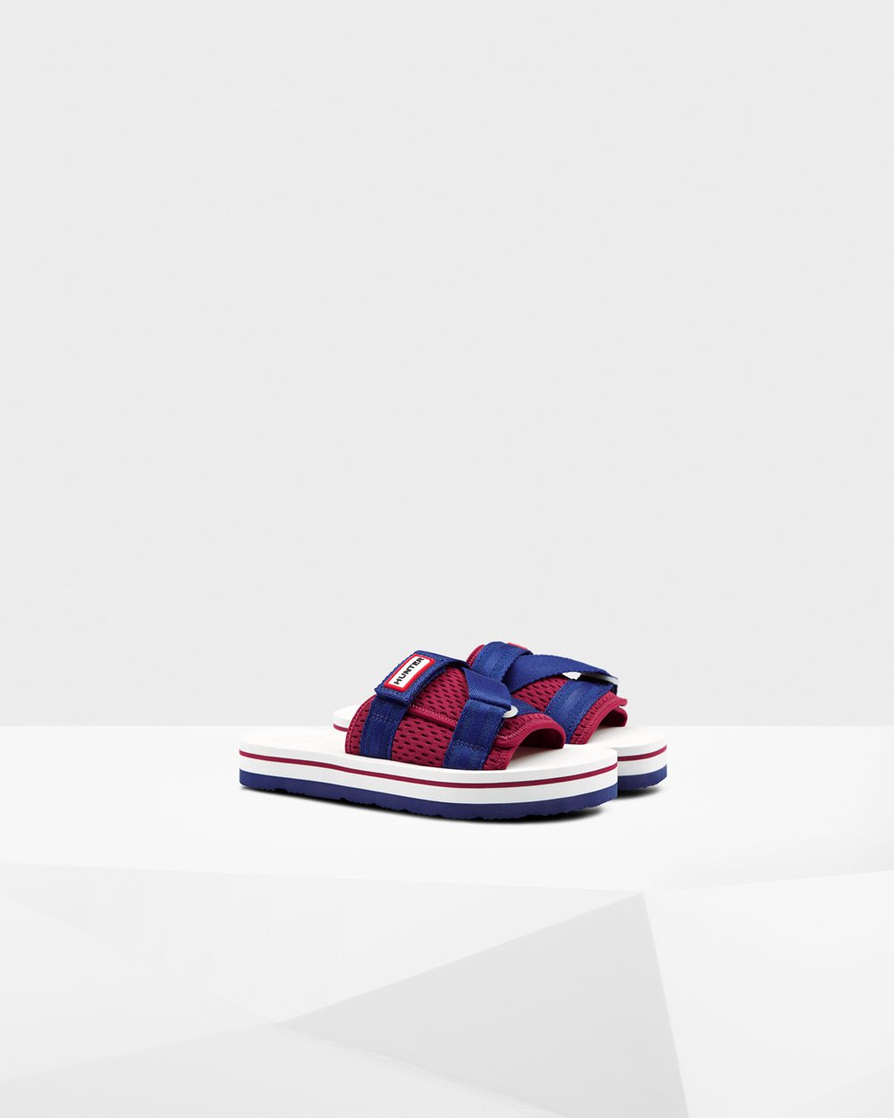 Chinelos Hunter Feminina Branco/Vermelhas/Azuis - Original Flatform Beach - 91FVCNUAH